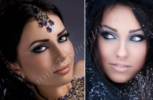Дневной макияж-для голубых глаз. Варианты декоративного мейкапа
