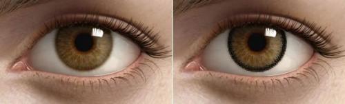 Черная обводка вокруг зрачка. Какие у тебя кольца!