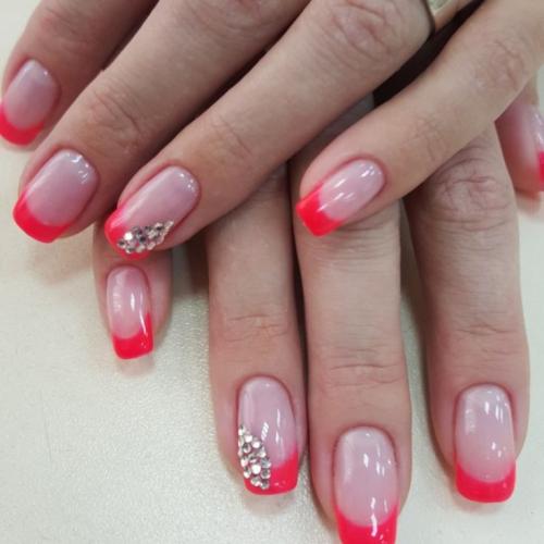 Белый френч на розовом фоне с рисунком. Розовый френч — 85 фото лучшей альтернативы классике