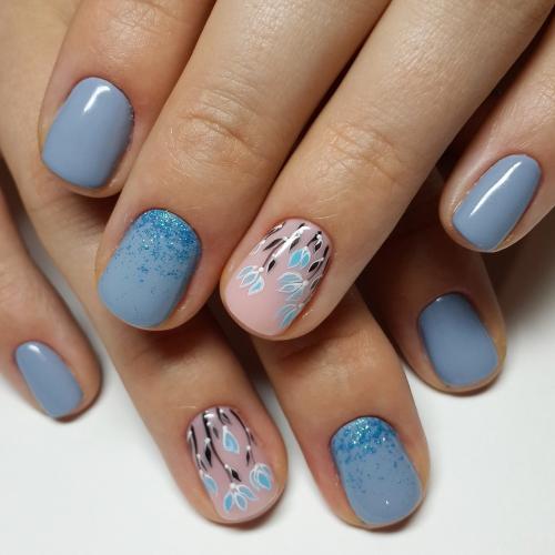 Голубой маникюр — 100 фото модных тенденций и новинок сезона. Варианты идеального сочетания и дизайна!