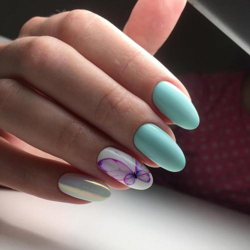 Голубой маникюр — 100 фото модных тенденций и новинок сезона. Варианты идеального сочетания и дизайна!