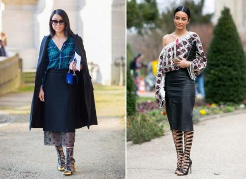 Красная блузка и черная юбка. Модные сочетания: