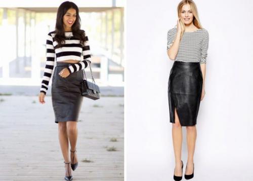 Красная блузка и черная юбка. Модные сочетания: