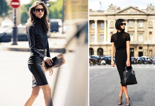 Красная блузка и черная юбка. Модные сочетания: