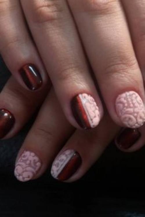 Темно вишневый лак. Особенности стильного оформления вишневого маникюра