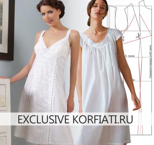 Модные воротники 2019 для женской рубашки выкройка. Выкройки ночных сорочек