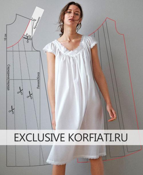 Модные воротники 2019 для женской рубашки выкройка. Выкройки ночных сорочек