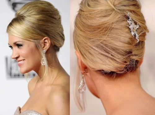 Чем заколоть волосы сзади. Прически с  крабиком  на  длинные волосы  
