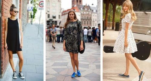 Платье с кедами. Как носить платье с кедами