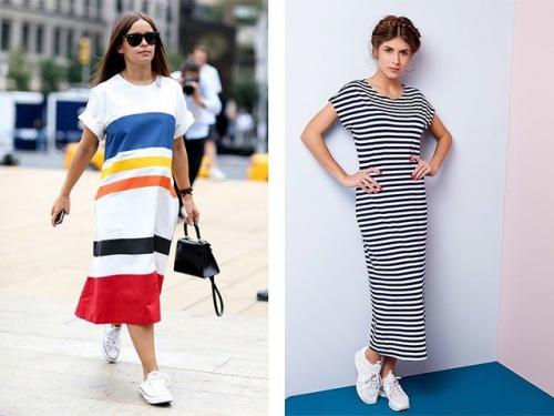 Платье с кедами. Как носить платье с кедами