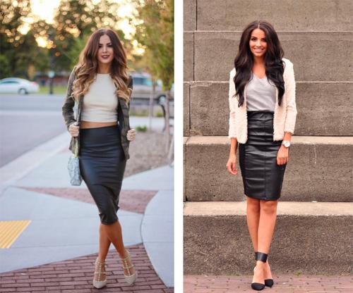 С чем носить завышенную юбку-карандаш. Кому подойдет