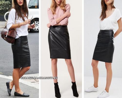 С чем носить завышенную юбку из экокожи. С чем носить юбку из экокожи?