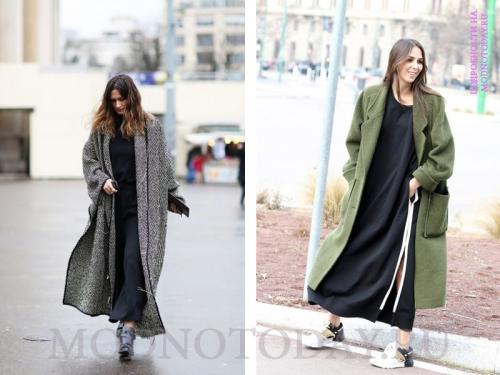 С чем носить длинное зимнее пальто. Образы по сезону