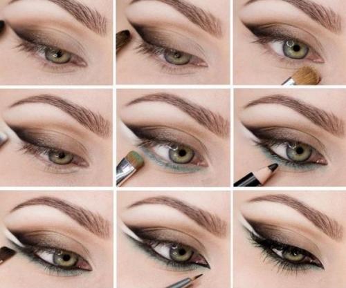 Коррекция опущенных уголков глаз. Макияж с использованием теней