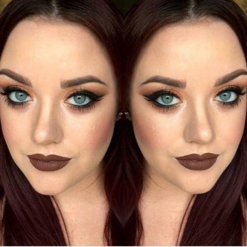 Макияж темная помада. Темная помада для брюнеток: макияж и образы