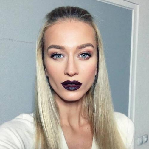 Макияж темная помада. Темная помада для брюнеток: макияж и образы