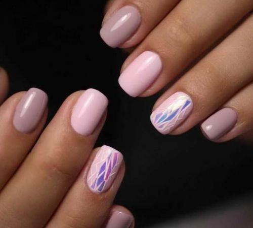 Маникюр Битое стекло розовый. Модные идеи маникюра Битое стекло