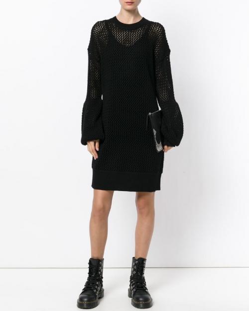 Теплое вязаное платье с чем носить. С чем носить вязаное платье