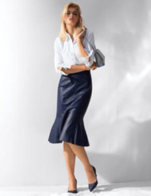 Зеленая кожаная юбка с чем носить. Сочетаем одежду