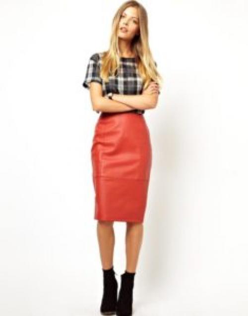 Зеленая кожаная юбка с чем носить. Сочетаем одежду