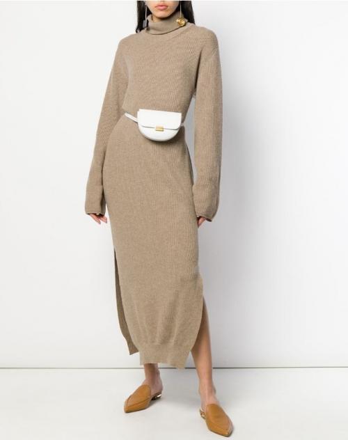 Теплое вязаное платье с чем носить. С чем носить вязаное платье