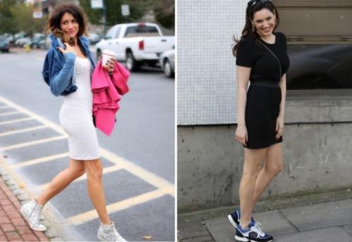 Спортивное платье с кроссовками. Кроссовки с платьем: как сочетать