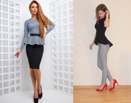 Кофта с баской для полных. Разнообразие фасонов блузок с баской, их модные расцветки