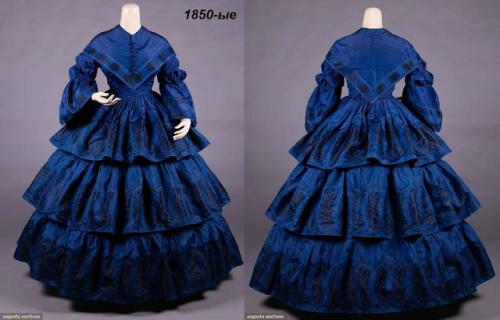 Какие другие знаменитые костюмы были созданы после синего платья брюнетки. Синий цвет в подлинных платьях XIX-начала XX веков.