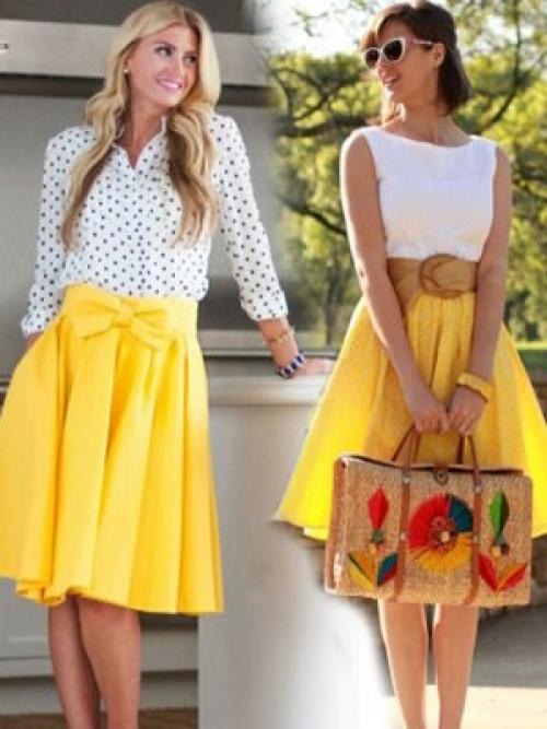 Как сочетать белую блузку с красной юбкой: стильные образы 25