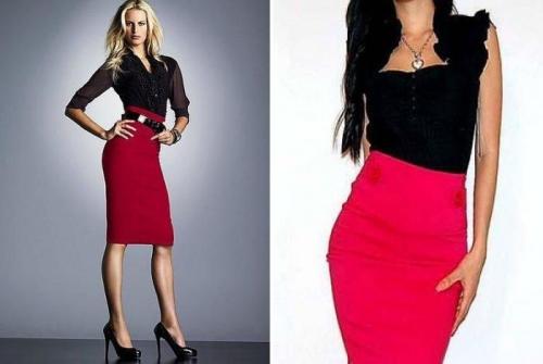 Белая блузка с красной юбкой. Образ с красной юбкой-карандаш