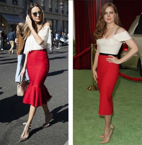 Какие обувные и аксессуары подойдут к сочетанию белой блузки и красной юбки. Как выбрать красную юбку-карандаш