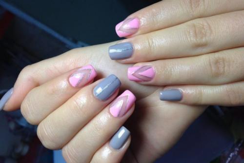 Маникюр серый с розовым. Серо-розовый маникюр: новинки