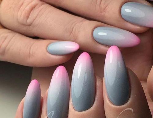 Маникюр серый с розовым и серебром. Маникюр серый с розовым — идеи красивых дизайнов с фото