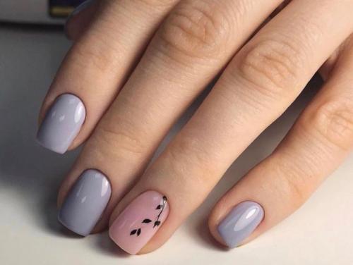 Маникюр серый с розовым и серебром. Маникюр серый с розовым — идеи красивых дизайнов с фото