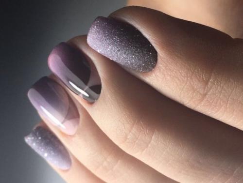 Маникюр серый с розовым и серебром. Маникюр серый с розовым — идеи красивых дизайнов с фото