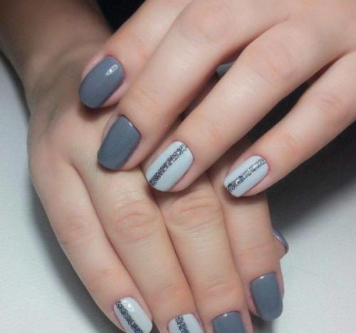 Маникюр серый с белым. Стильные варианты дизайна серо-белого маникюра