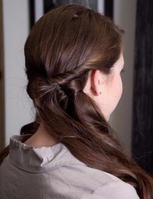 Низкая прическа на бок. 06