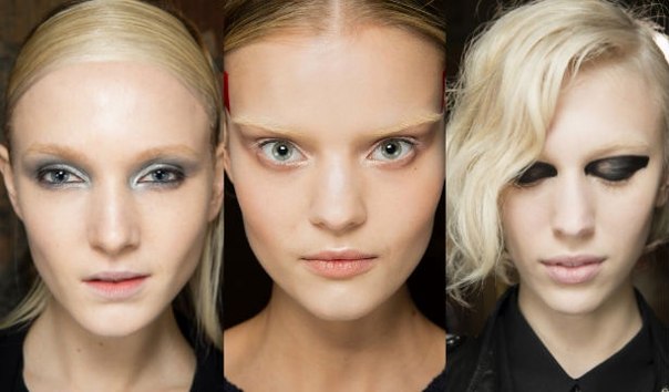 Пышные ресницы, монохромные тени, арт - стрелки, выбеленные брови - главные бьюти - тренды сезона осень - зима 2014-2015. 04