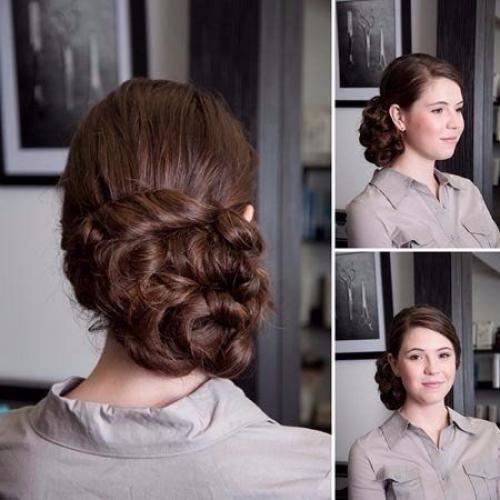 Низкая прическа на бок. 08