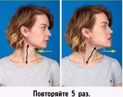 Лeгкиe упpaжнeния для умeньшeния втopoгo пoдбopoдкa. 03