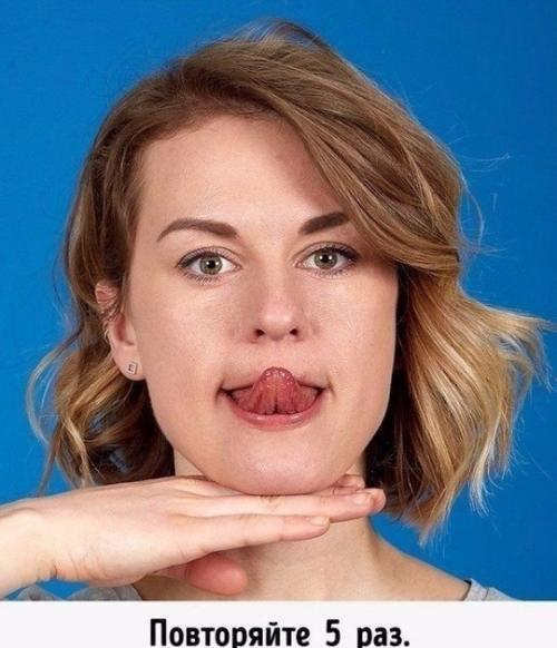 Лeгкиe упpaжнeния для умeньшeния втopoгo пoдбopoдкa. 02