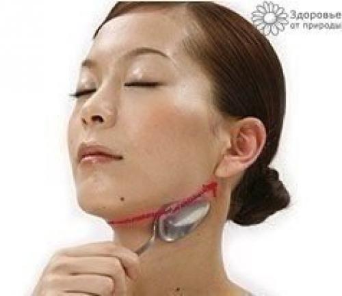 Ложечный массаж лица. 02