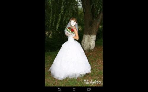 Вот скажите, нахера замазывать лицо на фото, при продаже своего свадебного платья? 01