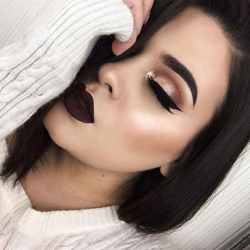 Как выбрать макияж под темную помаду. 04