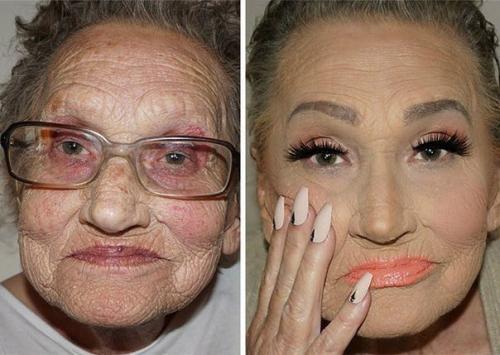 80-Летняя бабушка попросила внучку сделать ей макияж и в результате стала интернет - сенсацией. 01 80-Летняя бабушка попросила внучку сделать ей макияж и в результате стала интернет - сенсацией. 01