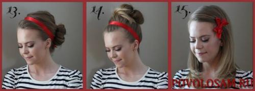 Здесь находятся 15 невероятно шикарных вариантов прически с лентами, фото которых, наглядно покажут вам, как украсить вашу шевелюру. 04