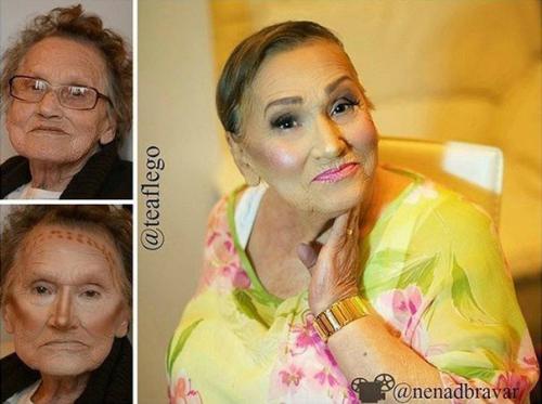 80-Летняя бабушка попросила внучку сделать ей макияж и в результате стала интернет - сенсацией. 03 80-Летняя бабушка попросила внучку сделать ей макияж и в результате стала интернет - сенсацией. 03