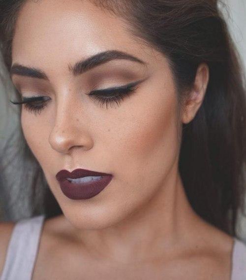 Как выбрать макияж под темную помаду. 03