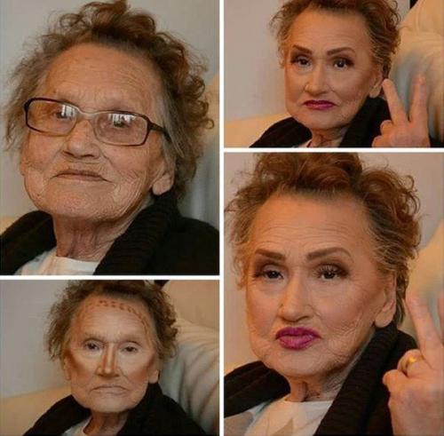 80-Летняя бабушка попросила внучку сделать ей макияж и в результате стала интернет - сенсацией. 02 80-Летняя бабушка попросила внучку сделать ей макияж и в результате стала интернет - сенсацией. 02