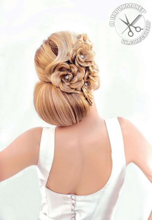 Свадебные прически на средние, длинные и короткие волосы? 06